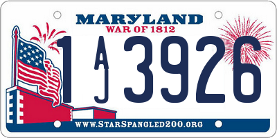 MD license plate 1AJ3926