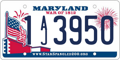 MD license plate 1AJ3950