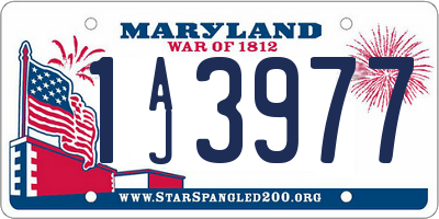 MD license plate 1AJ3977