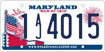 MD license plate 1AJ4015