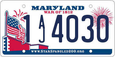 MD license plate 1AJ4030