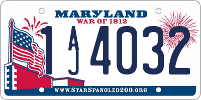 MD license plate 1AJ4032
