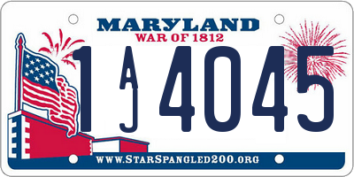 MD license plate 1AJ4045