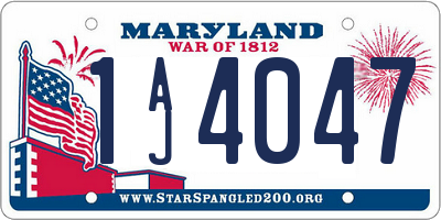 MD license plate 1AJ4047