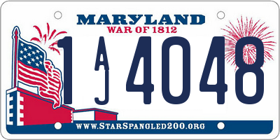 MD license plate 1AJ4048