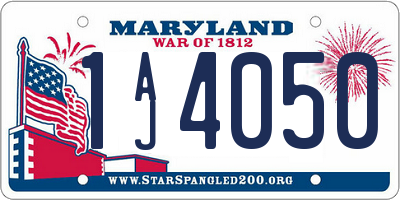 MD license plate 1AJ4050