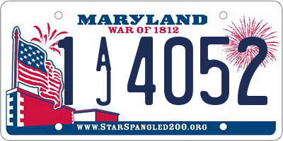 MD license plate 1AJ4052