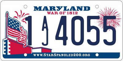 MD license plate 1AJ4055