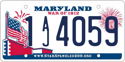 MD license plate 1AJ4059