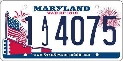 MD license plate 1AJ4075