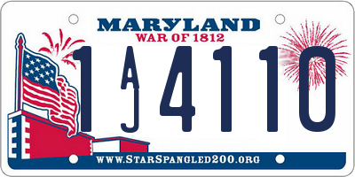 MD license plate 1AJ4110