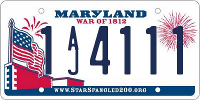 MD license plate 1AJ4111