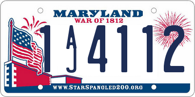 MD license plate 1AJ4112