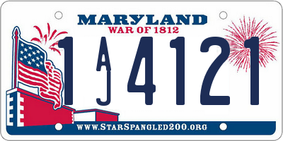 MD license plate 1AJ4121
