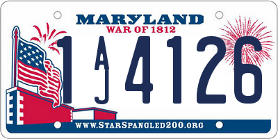 MD license plate 1AJ4126
