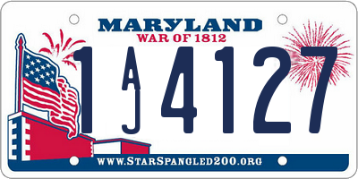 MD license plate 1AJ4127
