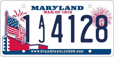 MD license plate 1AJ4128