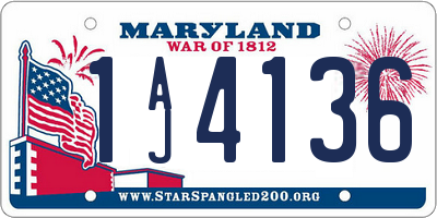 MD license plate 1AJ4136