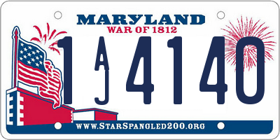 MD license plate 1AJ4140
