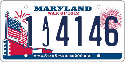 MD license plate 1AJ4146