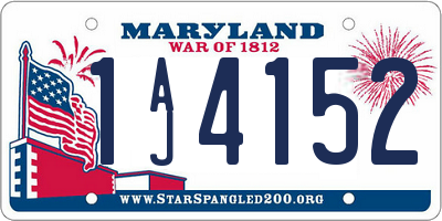 MD license plate 1AJ4152