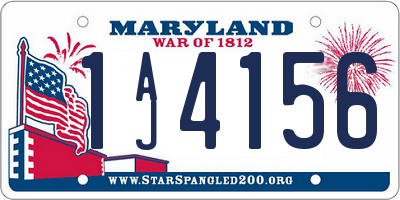 MD license plate 1AJ4156