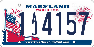 MD license plate 1AJ4157