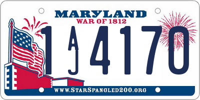 MD license plate 1AJ4170