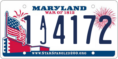 MD license plate 1AJ4172