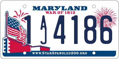 MD license plate 1AJ4186