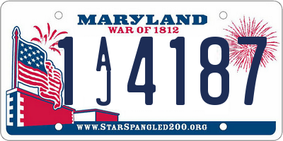 MD license plate 1AJ4187