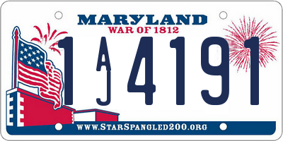 MD license plate 1AJ4191