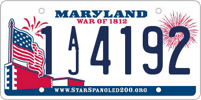 MD license plate 1AJ4192