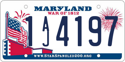MD license plate 1AJ4197