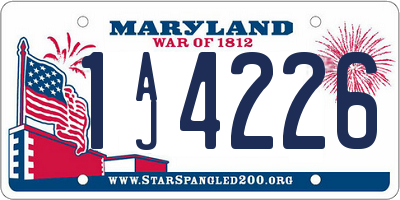 MD license plate 1AJ4226