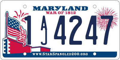 MD license plate 1AJ4247