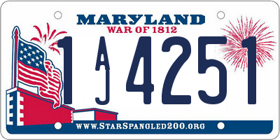 MD license plate 1AJ4251