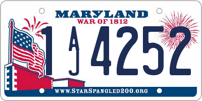 MD license plate 1AJ4252