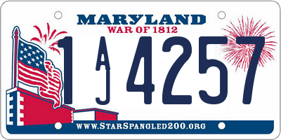 MD license plate 1AJ4257