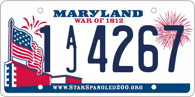 MD license plate 1AJ4267
