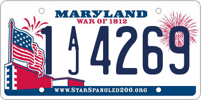 MD license plate 1AJ4269