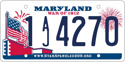 MD license plate 1AJ4270