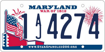 MD license plate 1AJ4274