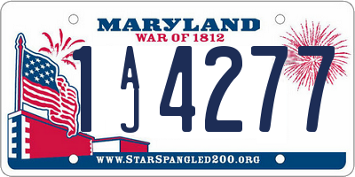 MD license plate 1AJ4277