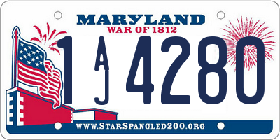 MD license plate 1AJ4280