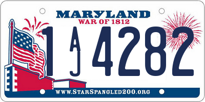 MD license plate 1AJ4282
