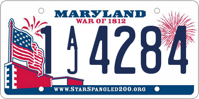 MD license plate 1AJ4284