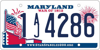 MD license plate 1AJ4286