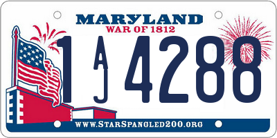 MD license plate 1AJ4288