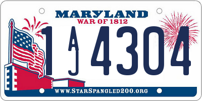 MD license plate 1AJ4304